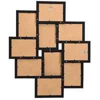 VidaXL Fotolijst voor 10x(10x15 cm) foto mdf zwart - thumbnail