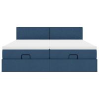 Ottoman bed met matrassen 180x200cm stof blauw - thumbnail