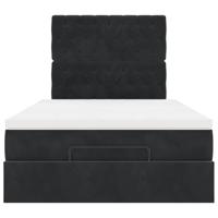 Ottoman bed met matrassen en LED's 120x200cm fluweel zwart - thumbnail