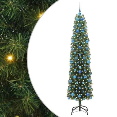 VidaXL Kunstkerstboom groen 210 cm pvc en staal en kunststof