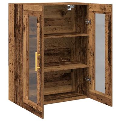 Wandkast Wandgemonteerd Oud hout 69.5 x 34 x 90 cm Bewerkt hout