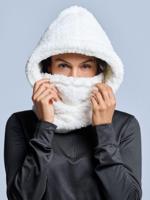 Poederbaas Balaclava Dames Fluffy Off White - thumbnail