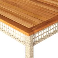 Tuintafel 180x90x75 cm poly rattan en acaciahout beige - thumbnail