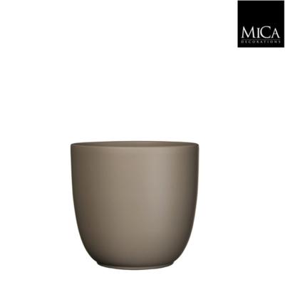 Tusca pot rond taupe mat h20xd22,5 cm Mica Decorations - Mica decorations