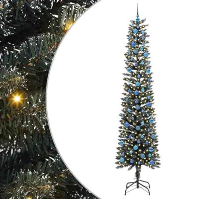 Kunstkerstboom met 300 LED Groen 240 cm PVC en Plastic en Staal