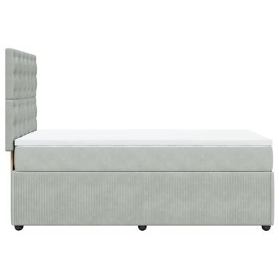 Boxspring met matras fluweel lichtgrijs 120x190 cm