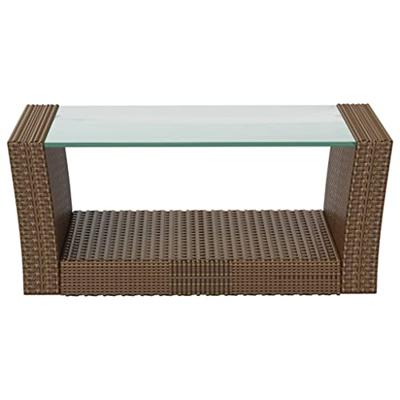 16-delige Loungeset met kussens poly rattan bruin
