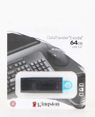 Kingston datatraveler exodia 64 gb usb-stick (zwart/turquoise, dtx/64gb)
