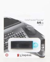 Kingston datatraveler exodia 64 gb usb-stick (zwart/turquoise, dtx/64gb) - thumbnail