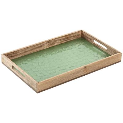 Dienblad Home ESPRIT Groen Natuurlijk Mangohout 43,5 X 27 X 4,5 CM