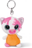 Nici sleutelhanger vleermuis junior 9 cm pluche roze/oranje - thumbnail