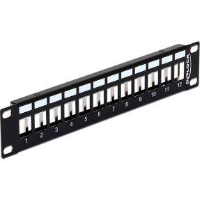 DeLOCK 10" Keystone Patch Panel 12 Port metal black patchpaneel