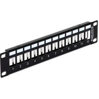 DeLOCK 10" Keystone Patch Panel 12 Port metal black patchpaneel - thumbnail