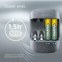 Varta Eco oplader (geschikt voor 4 AA/AAA batterijen, behuizing van 50% bioplastic met enkele doos- en druppellading, verpakking van 90% gerecycled materiaal) - thumbnail
