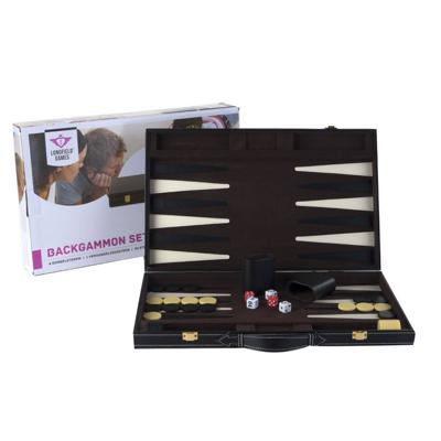 Backgammon 18 bruin en ivoor klassiek bordspel
