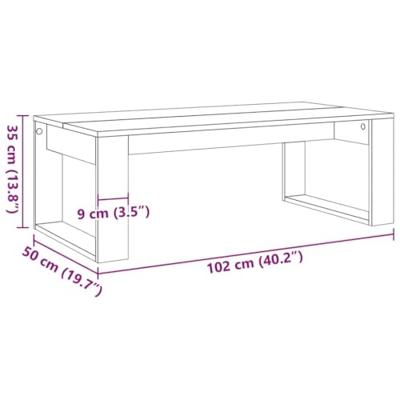 Salontafel 102x50x35 cm bewerkt hout oude houtkleurig