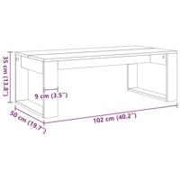 Salontafel 102x50x35 cm bewerkt hout oude houtkleurig - thumbnail