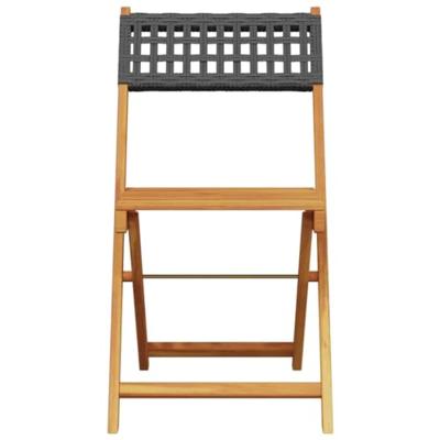 Bistrostoelen 2 st massief acaciahout en poly rattan zwart Bistrostoelen 2 st massief acaciahout en poly rattan zwart