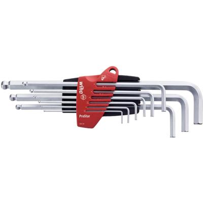 Wiha 369S9 Inbus Haakse schroevendraaierset 1.5 mm, 2 mm, 2.5 mm, 3 mm, 4 mm, 5 mm, 6 mm, 8 mm, 10 mm 9-delig Wiha 369S9 Inbus Haakse schroevendraaierset 1.5 mm, 2 mm, 2.5 mm, 3 mm, 4 mm, 5 mm, 6 mm, 8 mm, 10 mm 9-delig