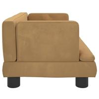 Kinderbank 60x40x30 cm fluweel bruin - thumbnail