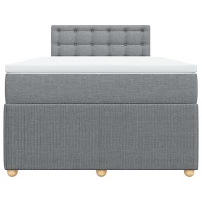 Boxspring met matras stof lichtgrijs 120x200 cm