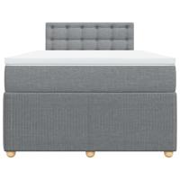 Boxspring met matras stof lichtgrijs 120x200 cm - thumbnail