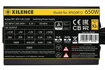 Xilence Gaming Gold Series XP650R12 power supply unit 650W Zwart Xilence Gaming Gold Series XP650R12 power supply unit 650W Zwart