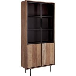 DTP Home Vitrinekast 'Metropole' Teakhout, 210 x 100cm