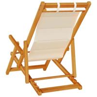 Strandstoel inklapbaar met armleuningen acaciahout en textileen - thumbnail