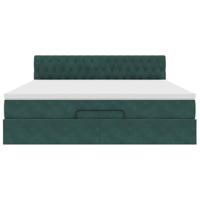 Ottoman bed met matras 160x200cm fluweel donkergroen - thumbnail