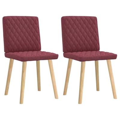 Eetkamerstoelen 2 st stof wijnrood