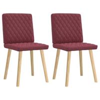 Eetkamerstoelen 2 st stof wijnrood - thumbnail