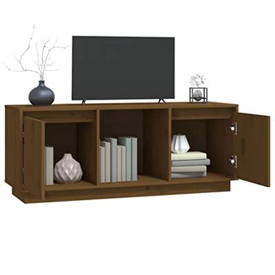 Tv-meubel 110,5x35x44 cm massief grenenhout honingbruin