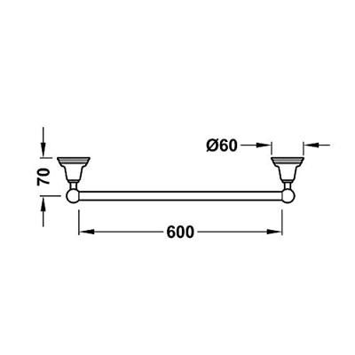 Handdoekhouder Tres Clasic 60 cm RVS Handdoekhouder Tres Clasic 60 cm RVS