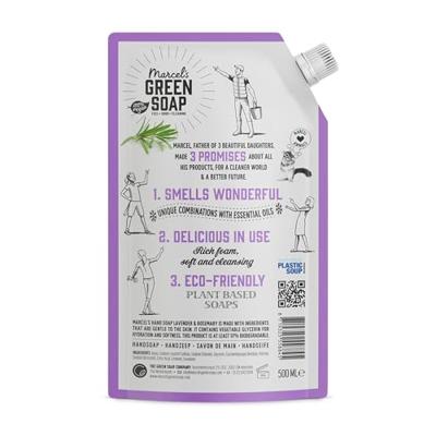 Marcel&apos;s Green Soap Handzeep lavendel & rozemarijn 500ml navulzak