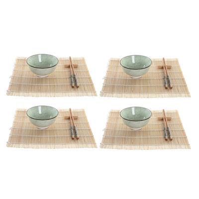 Sushi-set DKD Home Decor 14,5 x 14,5 x 35 cm Keramiek Orientaals (16 Onderdelen)