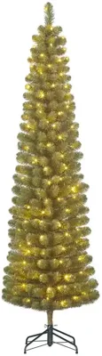 Kunstkerstboom Charlton pilar groen H155 x dia. 48 cm met 90 LED warm wit Black Box - Black box - thumbnail
