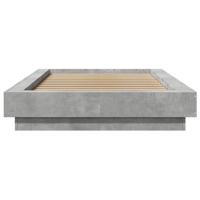 Bedframe met LED-verlichting bewerkt hout betongrijs 120x190 cm - thumbnail