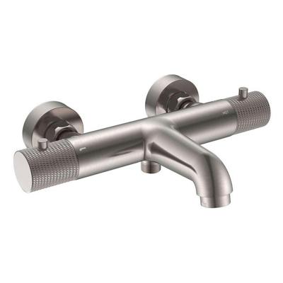 Badmengkraan Thermostatisch Wiesbaden Ribbd Hartafstand 15 cm Geborsteld Staal Badmengkraan Thermostatisch Wiesbaden Ribbd Hartafstand 15 cm Geborsteld Staal