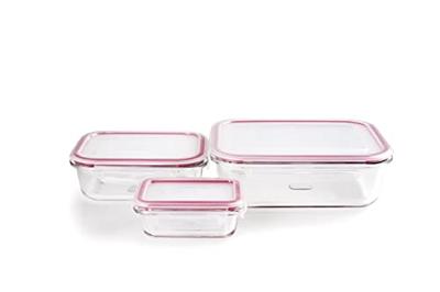 Set van stapelbare en luchtdichte voedselcontainers Ibili 754750