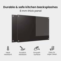 VidaXL Keuken achterwand 2 pcs zwart 90 x 60 cm gehard glas - thumbnail