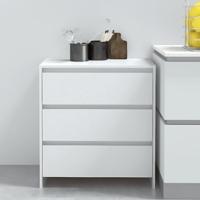 Dressoir 70x41x75 cm bewerkt hout wit - thumbnail