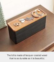 Yamazaki Sieradendoos - 3 niveaus en deksel - Rin - Zwart - thumbnail