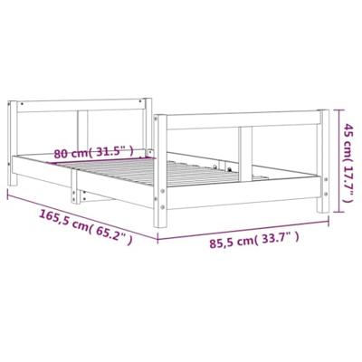 Kinderbedframe 80x160 cm massief grenenhout wit