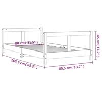 Kinderbedframe 80x160 cm massief grenenhout wit - thumbnail