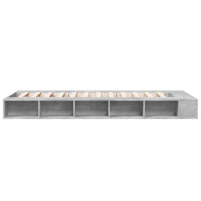 Bedframe bewerkt hout betongrijs 90x190 cm