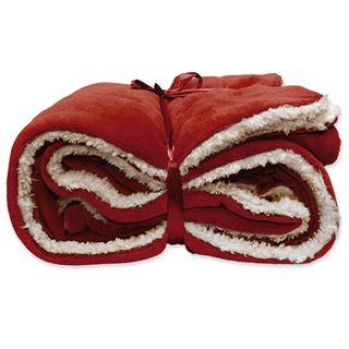 Unique Living Unique Living Lars coral fleece/suede plaid 150x200cm red