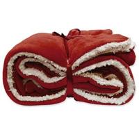 Unique Living Unique Living Lars coral fleece/suede plaid 150x200cm red - thumbnail