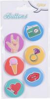 Buttons cartoon 4 cm set van 6 | 48 stuks - thumbnail