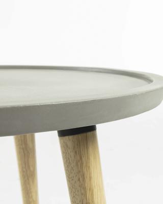 Kave Home Bijzettafel 'Lucy' Beton en rubberhout, 40cm